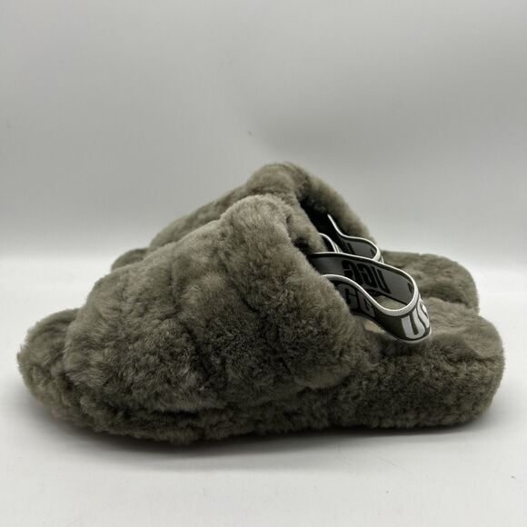 UGG Sandal Womens 9‎ Gray Fluff Yeah Slide Slingback Slippers - Picture 4 of 12